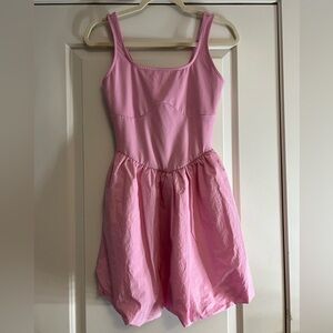 SHEIN Rose Bubble Hem Tank Dress